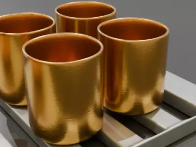 Japandi Teapot Cups and Tray - PBR Free 3D model