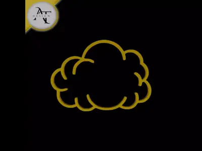 Simple Cloud Symbol - 2D Art Free 3D print model get