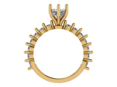 marquise solitare with floating diamond on shank  3D print model