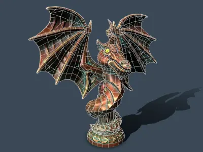 statue dragon Low-poly 3D model