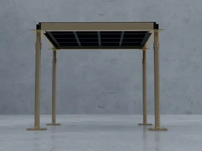 3D Raised Perforated Panel with pedestal and stringer Model 3D model