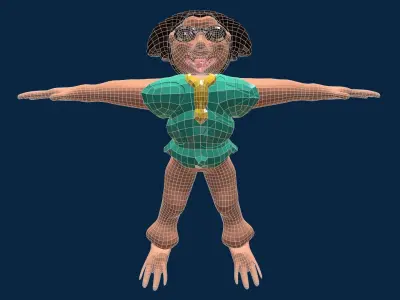 Low-Poly Character Style Dogman Low-poly 3D model