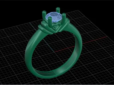 Heart Holding Gem Ring 3D print model