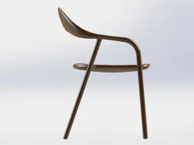 Chair with wooden legs 3D model purchase