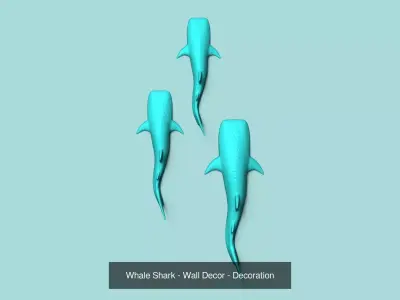 Sea Creatures Wall Decor - Decoration Top View 3D Model Collection