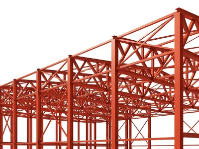 Metal structure - Steel Warehouse Building - Hangar 3D model