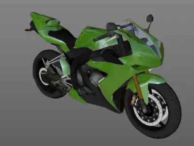 Kawasaki Ninja ZX-6R Sport Bike 3D Model Free Download Bike Free low-poly 3D model