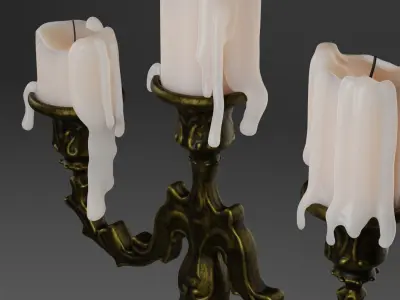 Candlestick in the old style 3D model 3D model