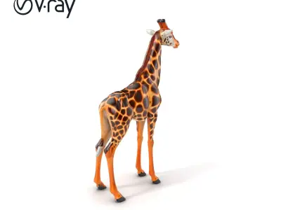 Masai Giraffe Detailed Texture Model Pack Low-poly 3D model