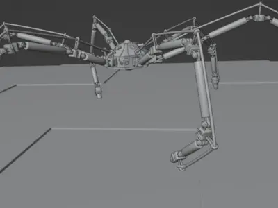 High Poly Mech Spider 3D model