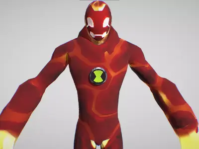 Heatblast - Mask - Ben 10 Ultimate Alien - Galactic Racing Low-poly 3D model