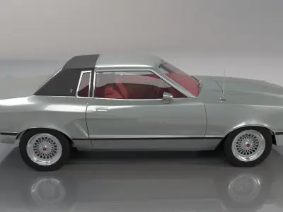 Mustang Ghia 1976 High Poly and Low Poly 3D model