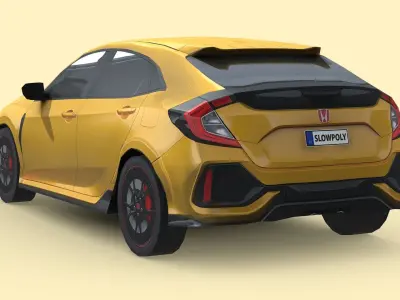 Honda Civic Type R 2018 Low-poly 3D model