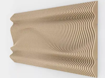 Parametric Wave Wall Low-poly 3D model
