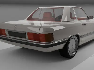 Mercedes SLC c107  Low-poly 3D model