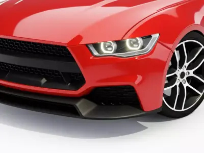 High Performance Crimson Red Modern Sports Coupe Low-poly 3D model