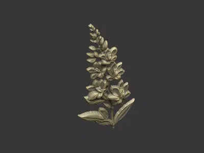 Mullein Foxglove cnc design floral organic petal 3D print model