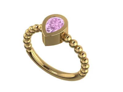 Spherical  Pear Ring  16 5mm 3D print model