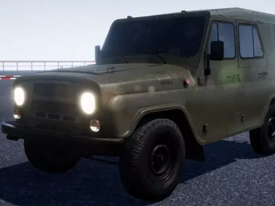UAZ Hunter military vehicle Low-poly 3D model