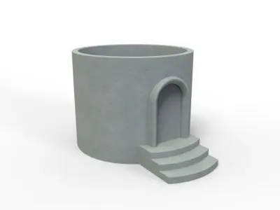 Short Circular Villa Flower Pot  3D print model