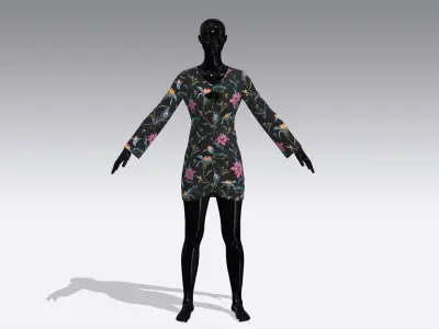 Woman Cloth Dress Low-poly 3D model