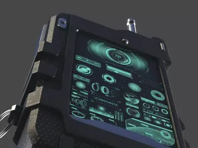 Sci Fi Walkie Talkie Low Poly Game Asset  PBR Textured Low-poly 3D model