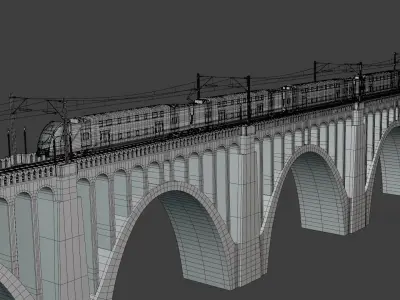 Stadler Kiss USA on viaduct II 3D model