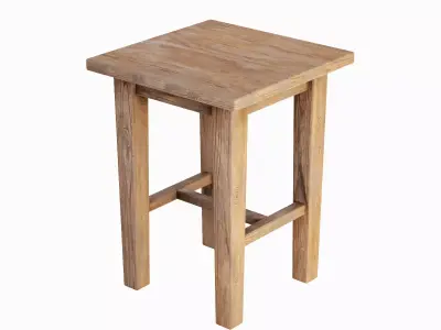 Wooden Chair 02 Low-poly 3D model