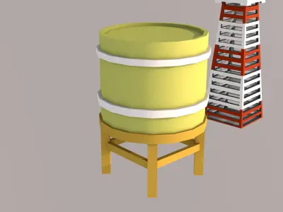lighthouse city with Low-poly 3D model