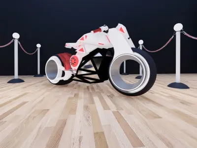 Neon Bike Vehicle 3D Model for unity game 3D model