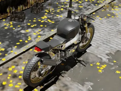 Custom Honda Scrambler Low-poly 3D model