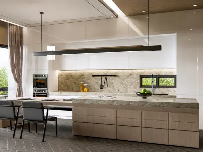 Kitchen Modern interior 0046 3D model