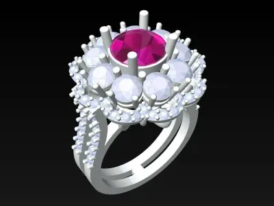 Diamond Ring - Womens Rings - N3558 3D print model