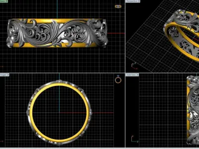 openwork wedding rings 3D print model 3D print model
