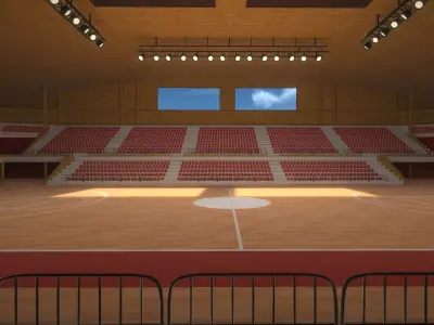 Low-Poly Basketball Arena  Low-poly 3D model