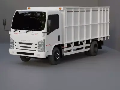 TRUCK ISUZU LOW POLY ready for unreal engine Low-poly 3D model