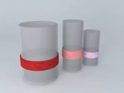 glass vase with sisal Free 3D model