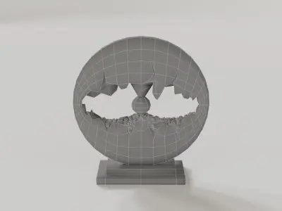 Interior decoration circular art sculpture Low-poly 3D model