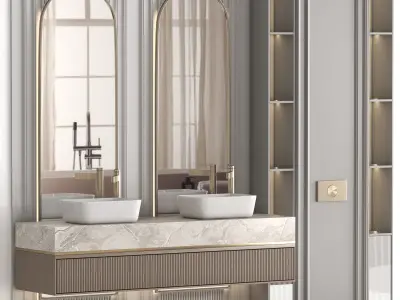 Bathroom furniture N052 in Neoclassic and Modern style 3D model
