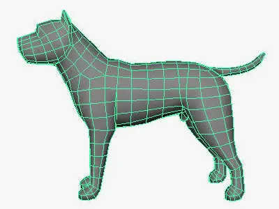 Low Poly Pit Bull Low-poly 3D model