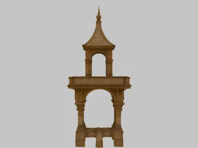 Wooden Bridge Low-poly 3D model order