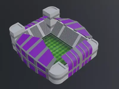 Football Stadium - Purple Low-poly 3D model