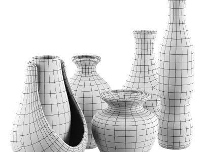 Vase decor Low-poly 3D model 7