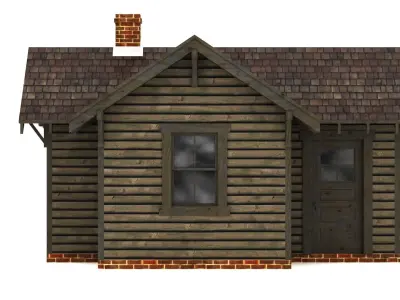 Wooden House Free low-poly 3D model