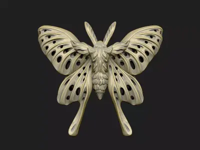 The butterfly stud design royal luxury nobility relief classical 3D print model