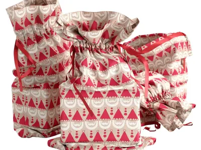 Sack with strings IKEA VINTERFINT 3D model