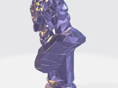 Heracles bust WIREFRAME VORONOI WIREMESH MESH 3D print model