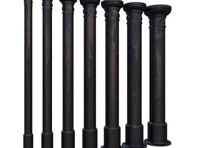Cast iron columns 1 3D model
