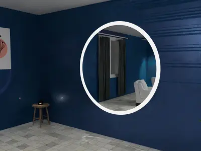 Rounded T Mirror LED Free 3D model