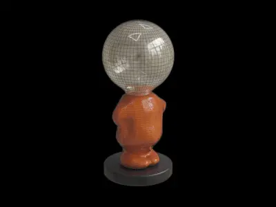 Orange Figure Lamp 3D model